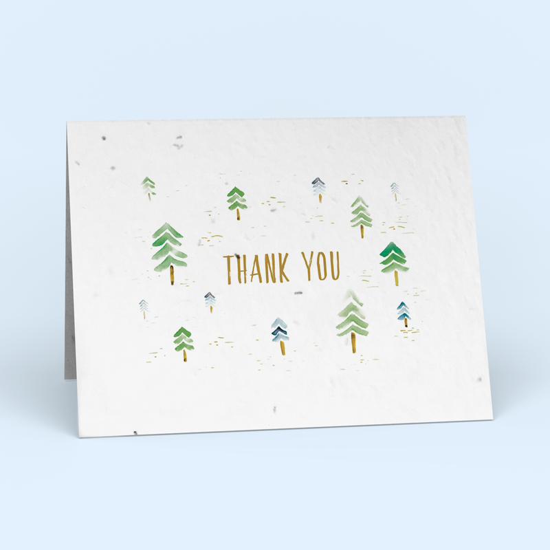 Watercolor Forest Thank You Card Pack